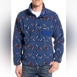 Patagonia Synchilla Snap-T Fleece Lifecycle Glass Aztec Tribal Blue XL